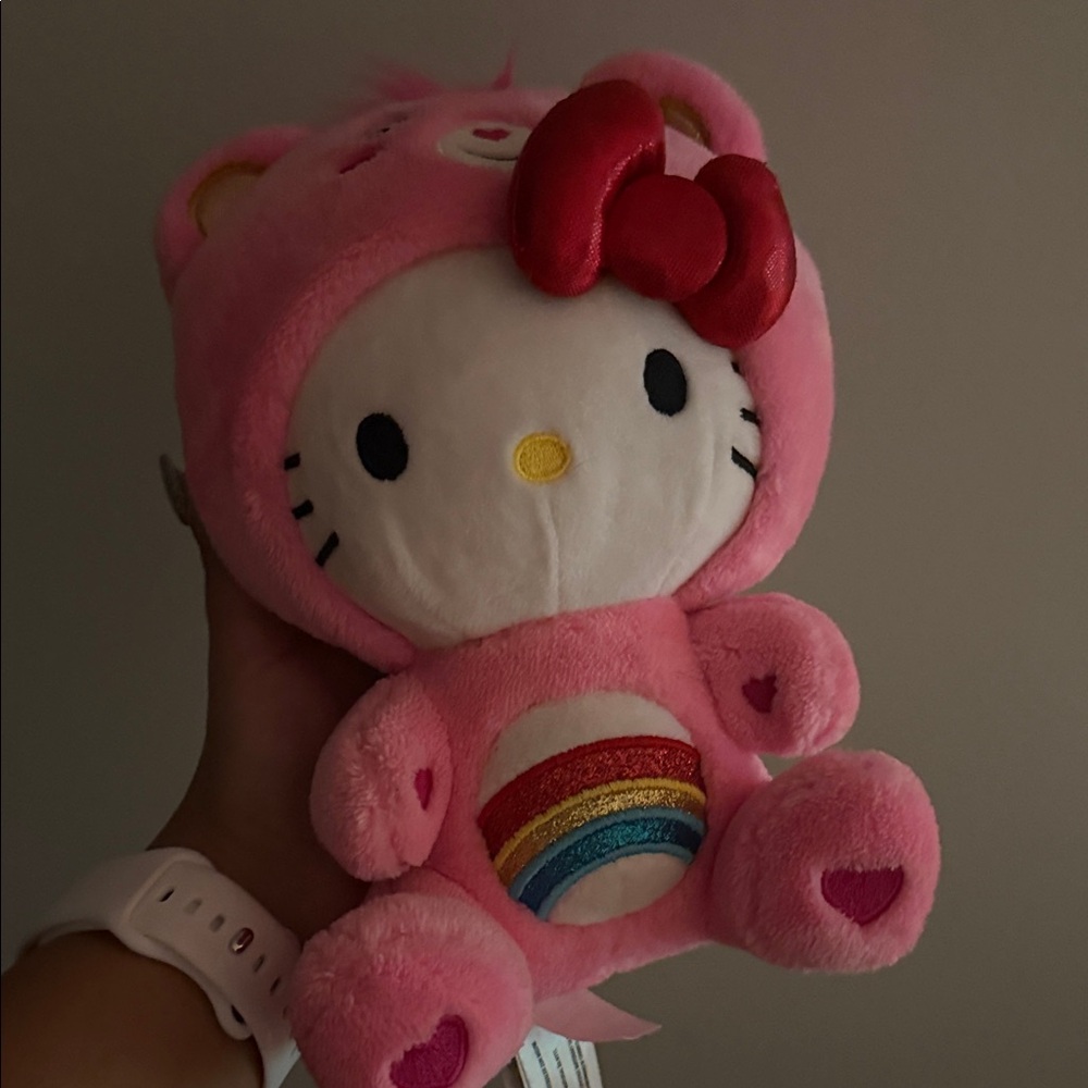 Hello Kitty Rainbow Plush - Pink and Red